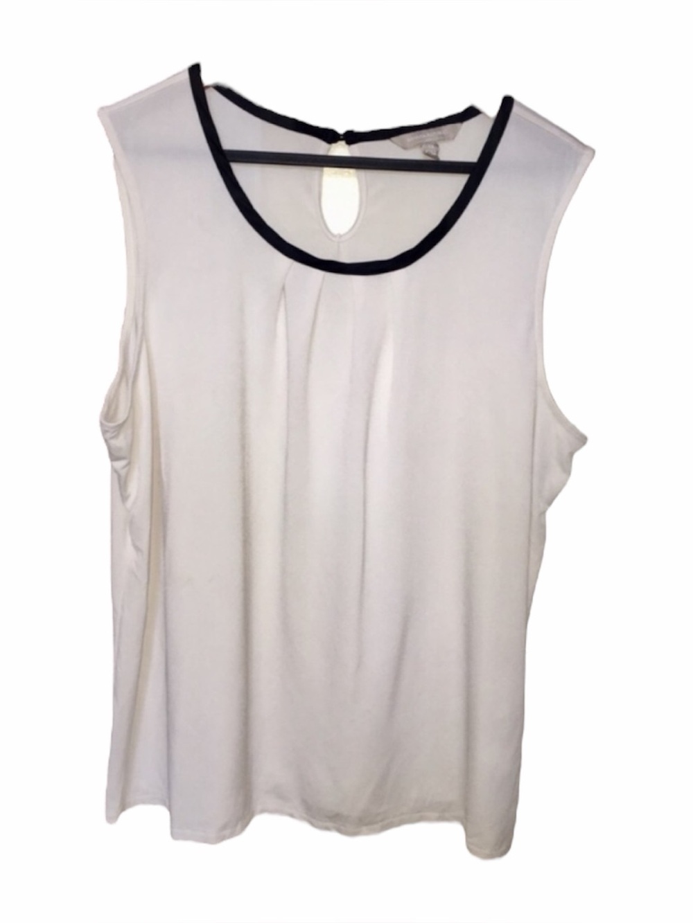 Vintage Banana Republic White Ivory Top with Black Trim